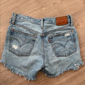 Levi's Light Blue Distressed Denim Cutoff Shorts